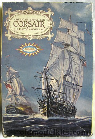 Aurora 1/128 Corsair American Privateer With Sails, 433-198 plastic model kit